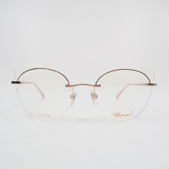Chopard VCHF70M 08FC 56mm Rose Gold & Clear, Titanium, New Women's Eyeglasses. - Picture 3 of 9